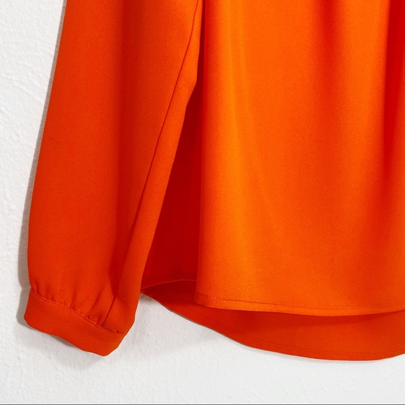 Cremieux Orange Long Sleeve Blouse Size XS - Picture 3 of 6